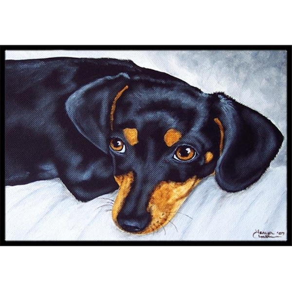 Carolines Treasures AMB1079JMAT Black & Tan Doxie Dachshund Indoor or Outdoor Mat, 24 x 36 AMB1079JMAT - main